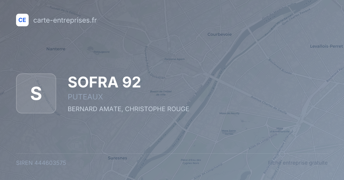 SOFRA 92 — 444603575 — fiche entreprise