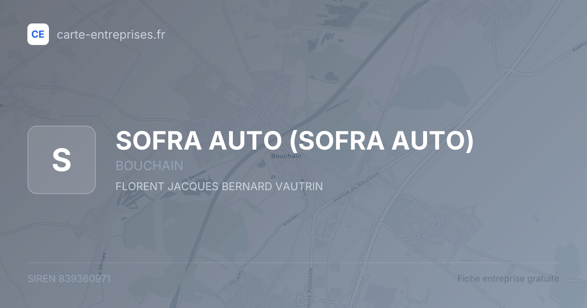 SOFRA AUTO — 839360971 — fiche entreprise