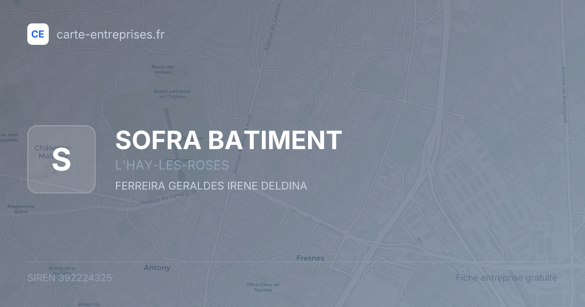 SOFRA BATIMENT — 392224325 — fiche entreprise