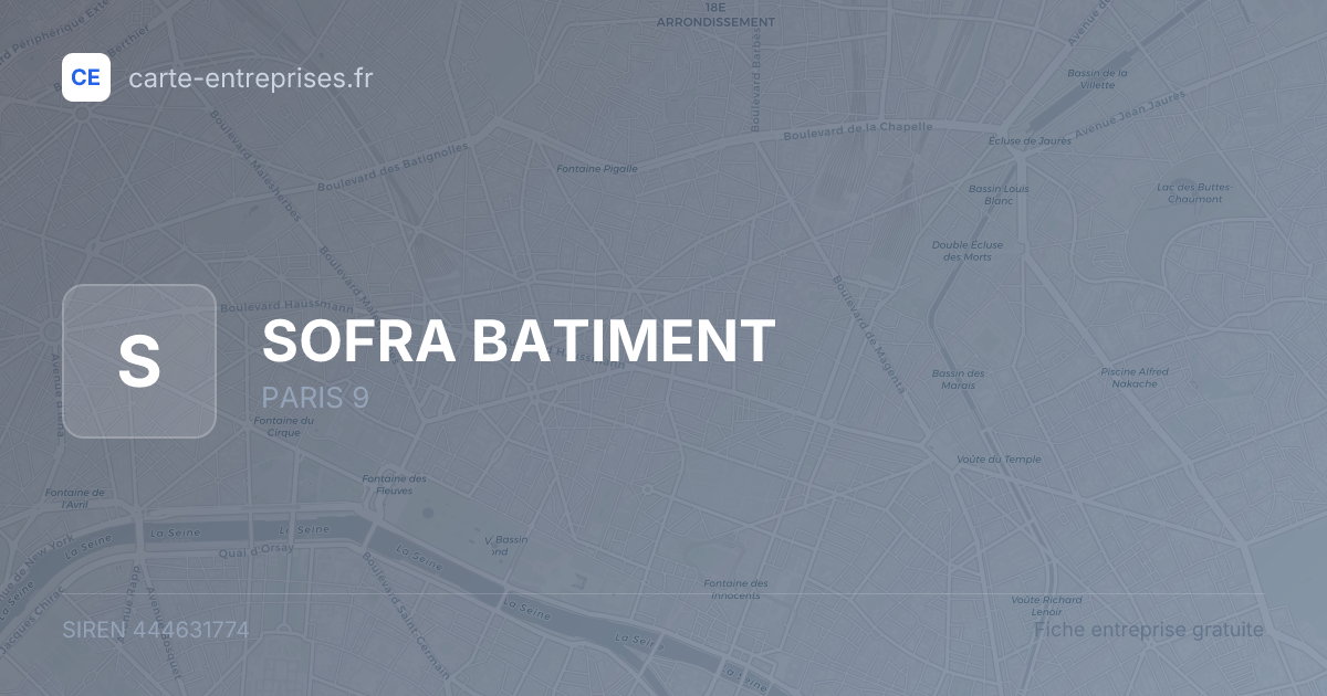 SOFRA BATIMENT — 444631774 — fiche entreprise
