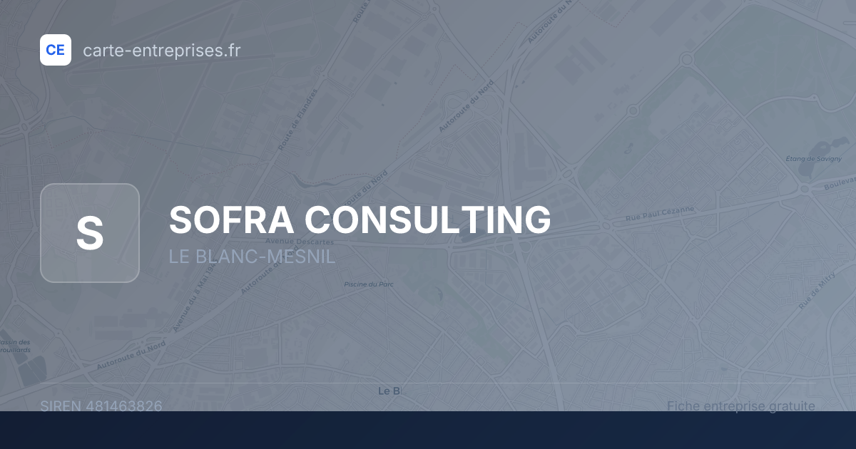 SOFRA CONSULTING — 481463826 — fiche entreprise