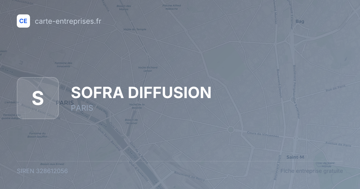 SOFRA DIFFUSION — 328612056 — fiche entreprise