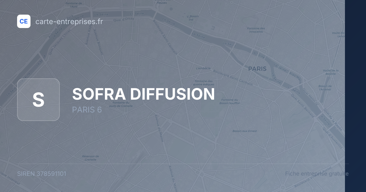 SOFRA DIFFUSION — 378591101 — fiche entreprise