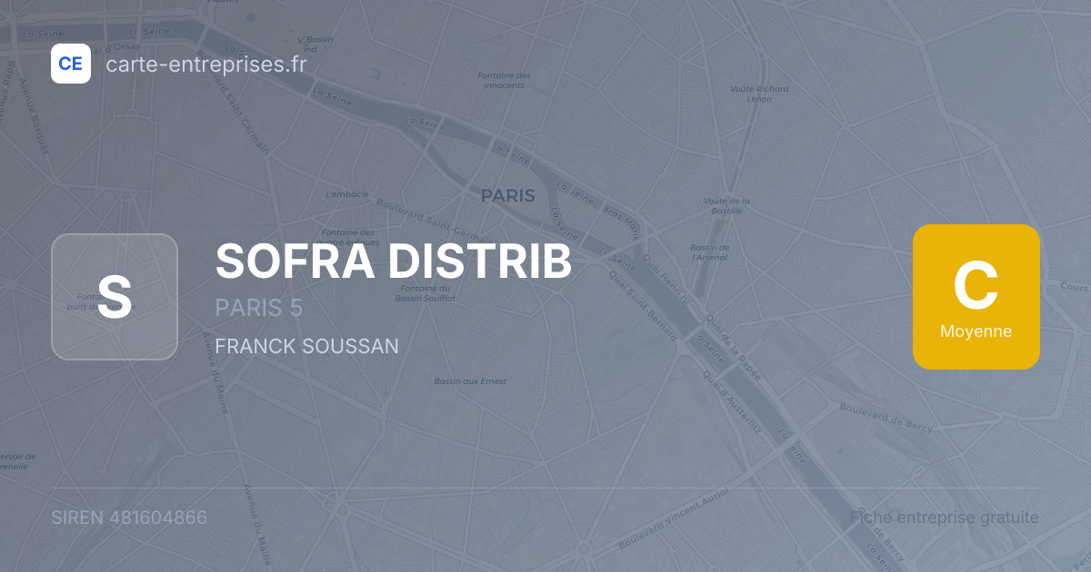 SOFRA DISTRIB — 481604866 — fiche entreprise