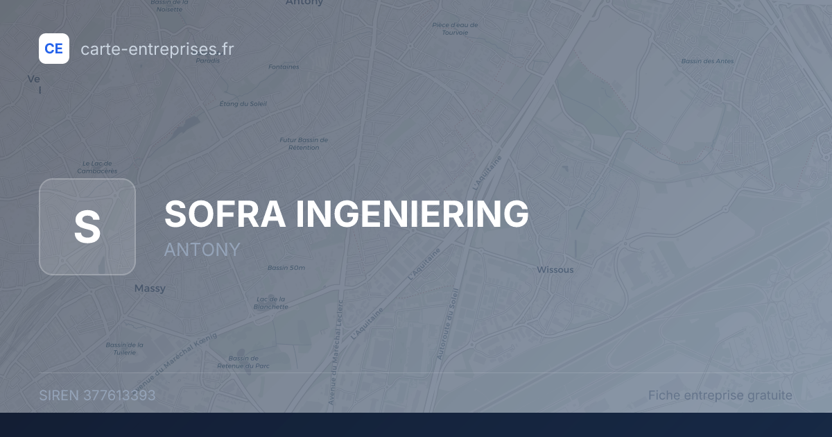SOFRA INGENIERING — 377613393 — fiche entreprise