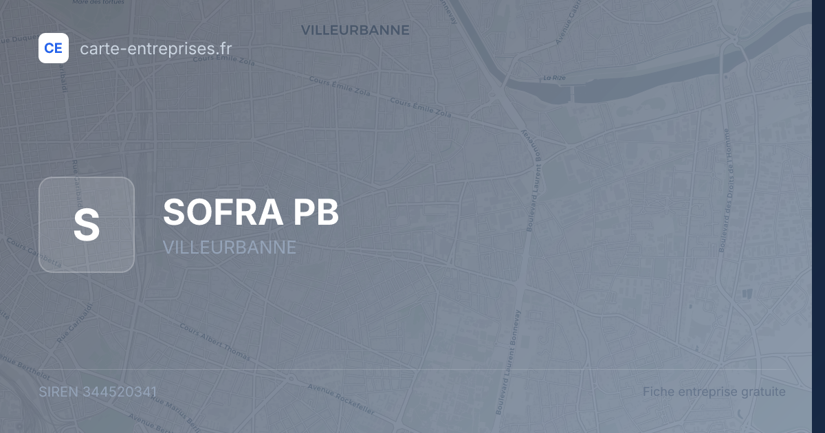 SOFRA PB — 344520341 — fiche entreprise