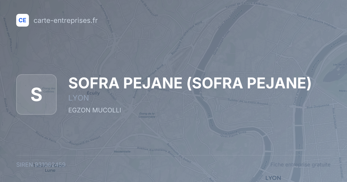 SOFRA PEJANE — 931062459 — fiche entreprise