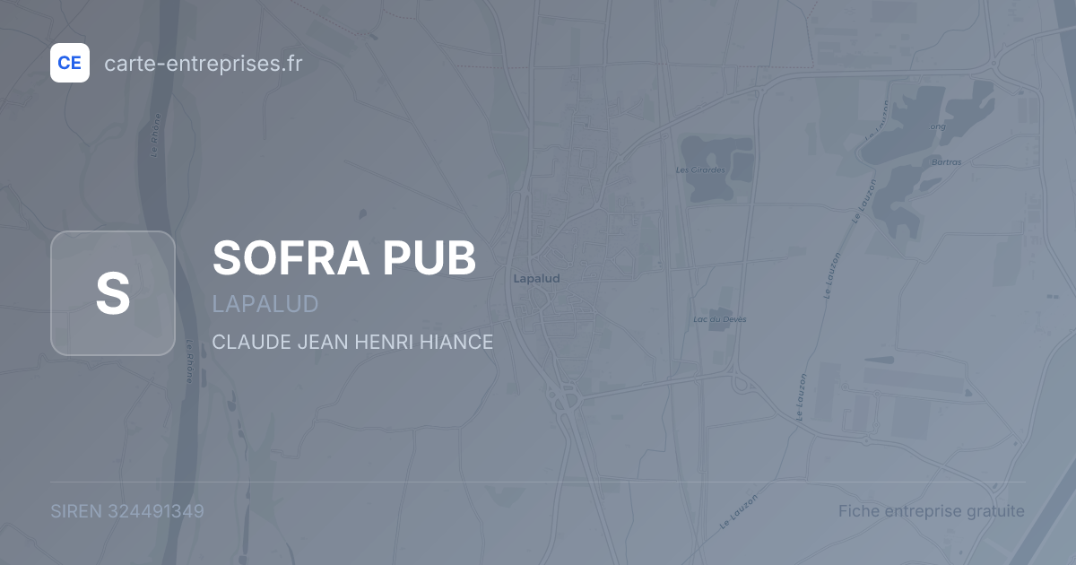 SOFRA PUB — 324491349 — fiche entreprise