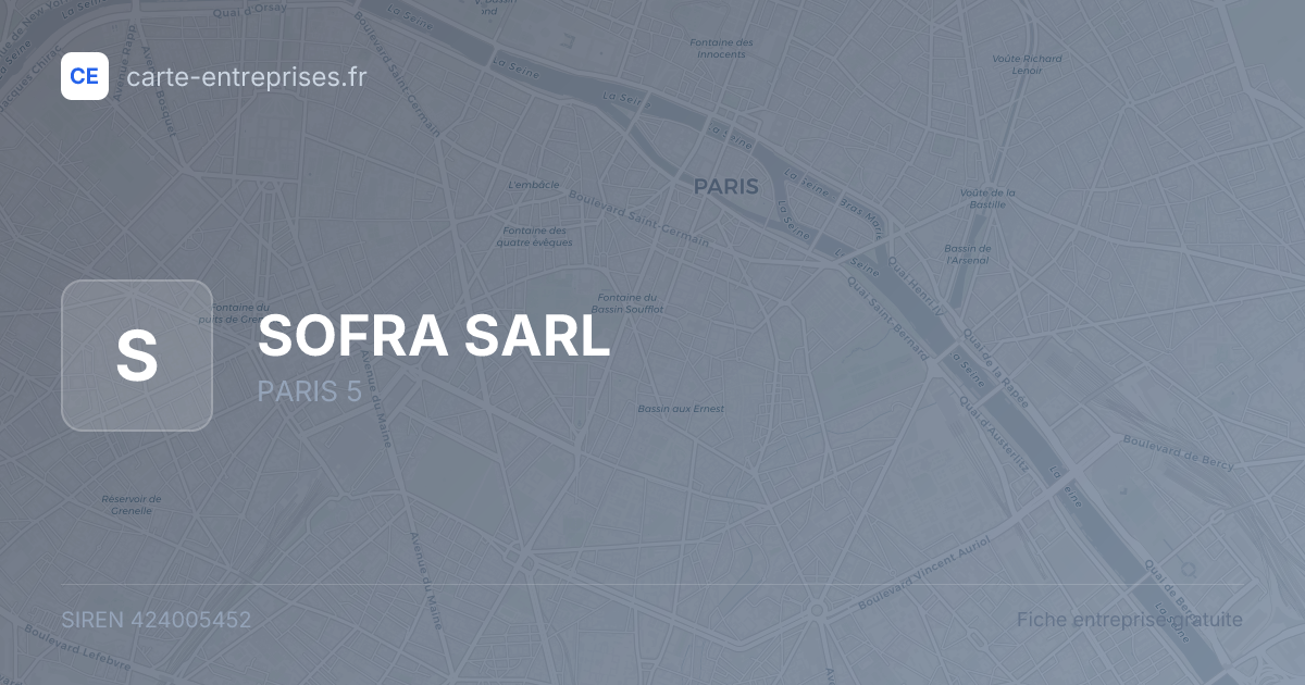 SOFRA SARL — 424005452 — fiche entreprise