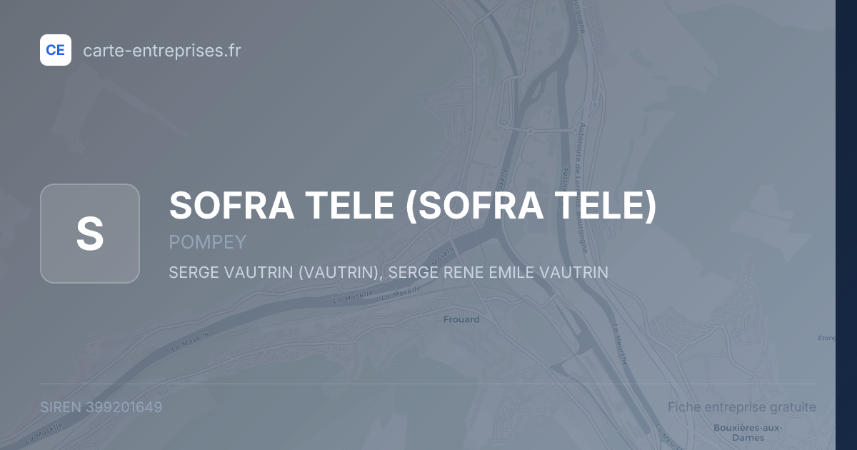 SOFRA TELE — 399201649 — fiche entreprise