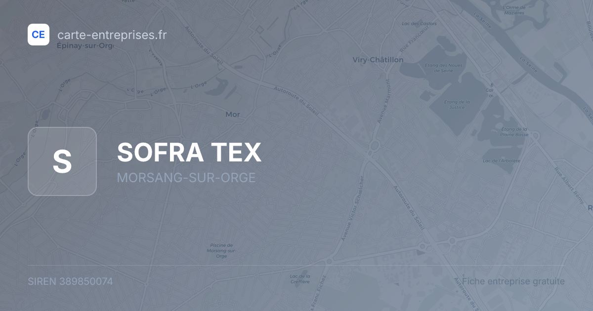 SOFRA TEX — 389850074 — fiche entreprise