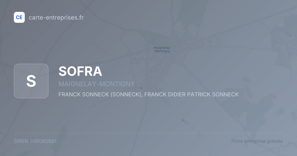 SOFRA — 398060681 — fiche entreprise