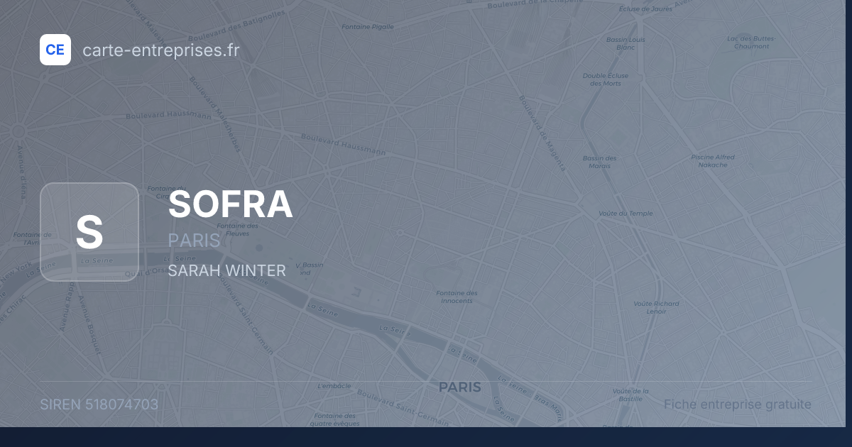 SOFRA — 518074703 — fiche entreprise