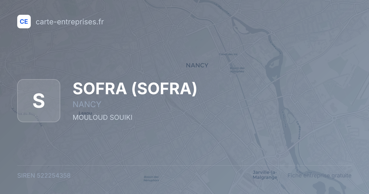SOFRA — 522254358 — fiche entreprise