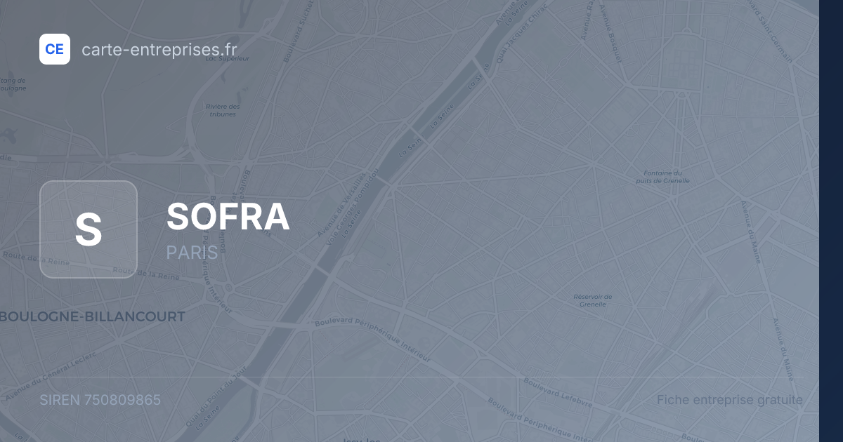 SOFRA — 750809865 — fiche entreprise