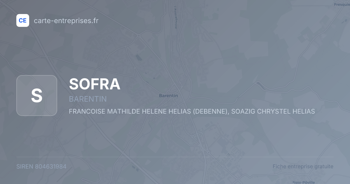 SOFRA — 804631984 — fiche entreprise