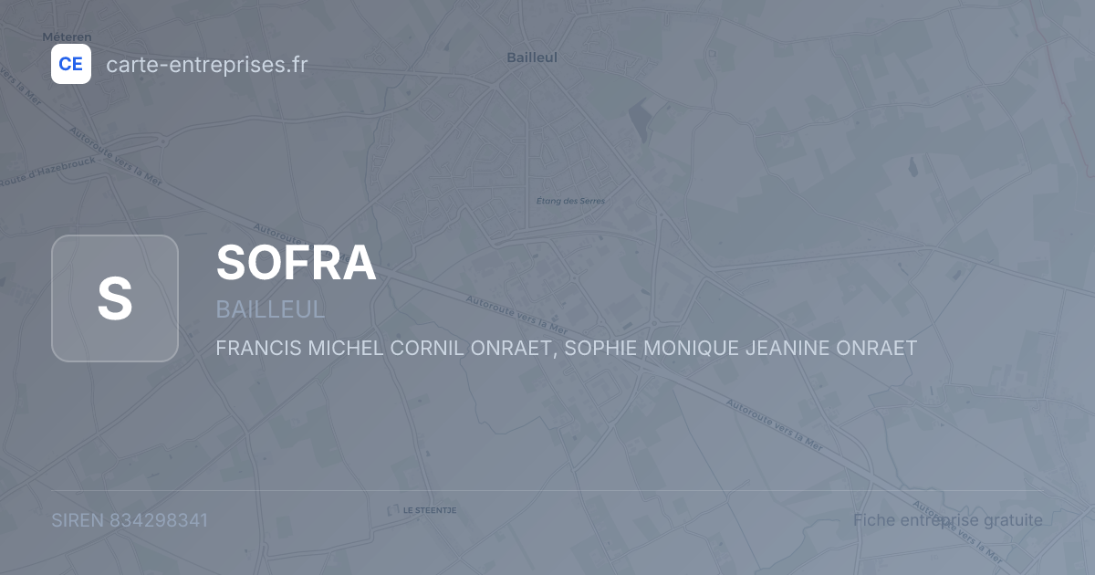 SOFRA — 834298341 — fiche entreprise