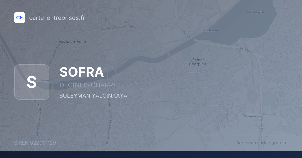 SOFRA — 922901129 — fiche entreprise