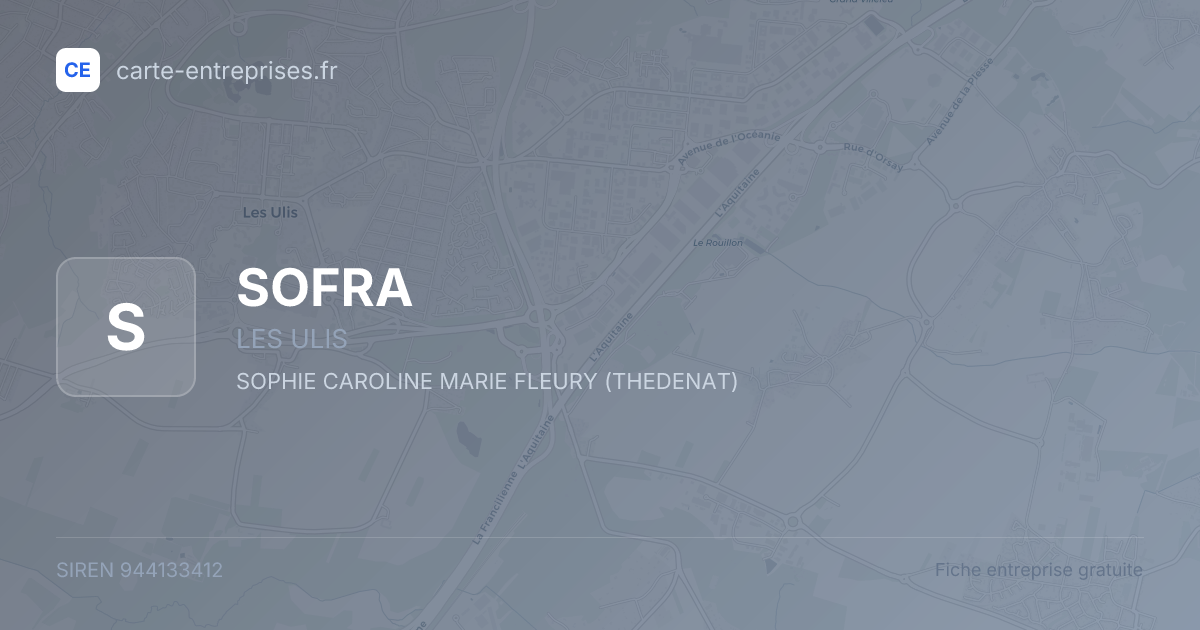SOFRA — 944133412 — fiche entreprise