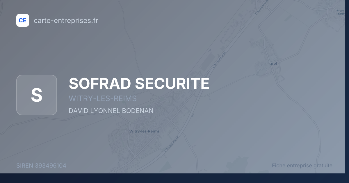 SOFRAD SECURITE — 393496104 — fiche entreprise