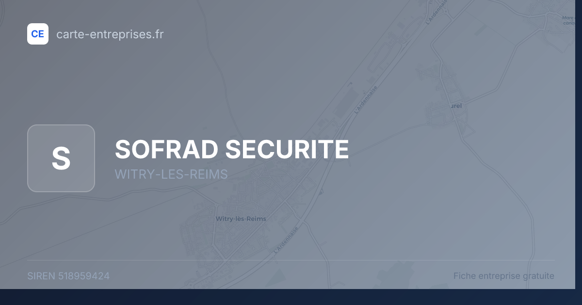 SOFRAD SECURITE — 518959424 — fiche entreprise