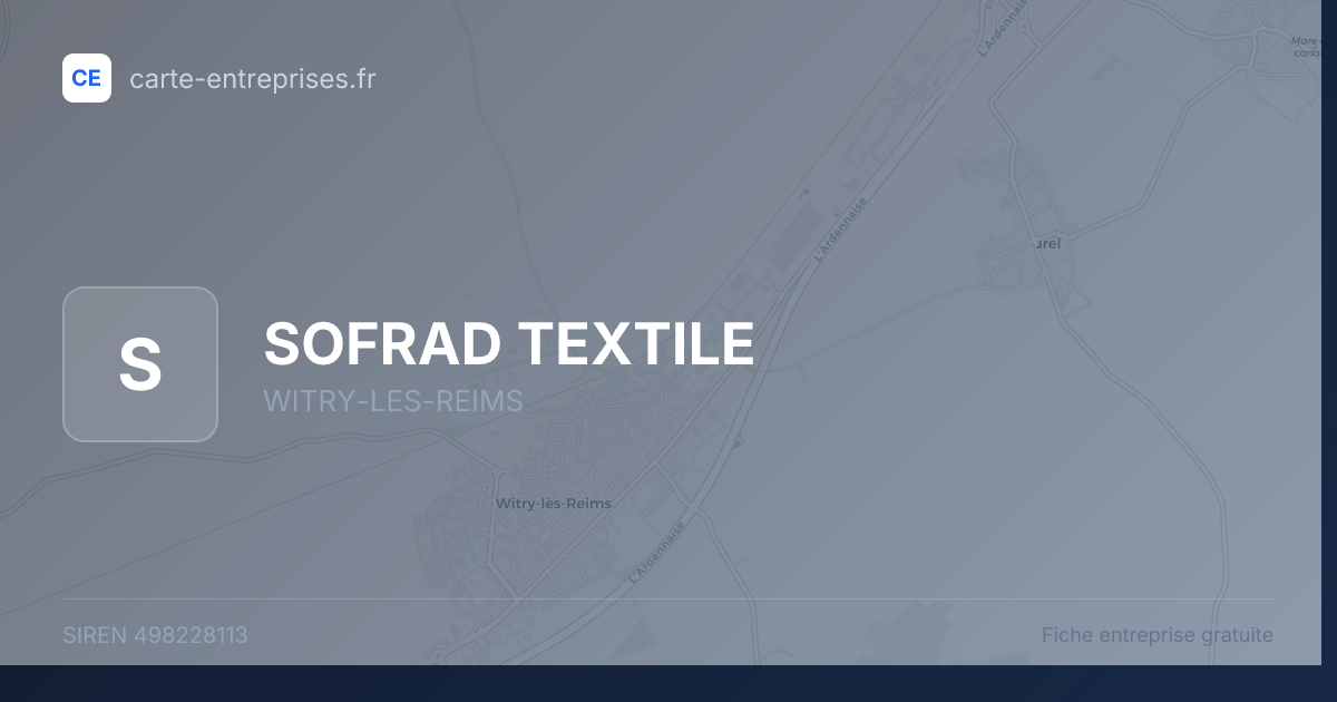 SOFRAD TEXTILE — 498228113 — fiche entreprise