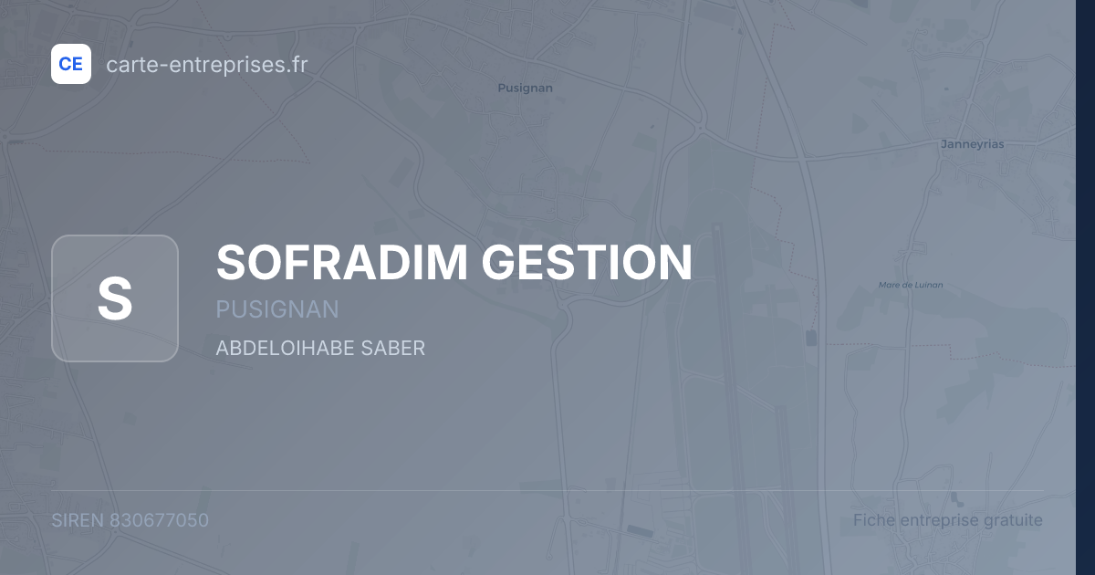 SOFRADIM GESTION — 830677050 — fiche entreprise