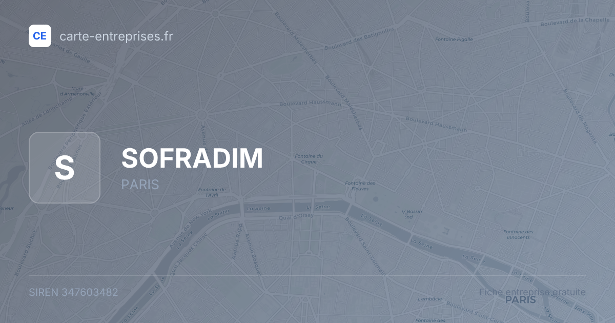 SOFRADIM — 347603482 — fiche entreprise