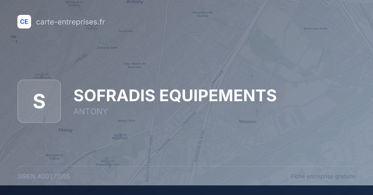 SOFRADIS EQUIPEMENTS — 400371555 — fiche entreprise