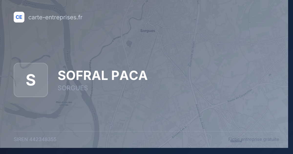 SOFRAL PACA — 442348355 — fiche entreprise