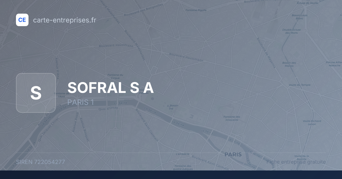 SOFRAL S A — 722054277 — fiche entreprise