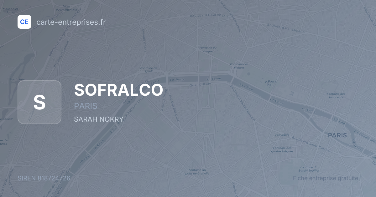 SOFRALCO — 818724726 — fiche entreprise