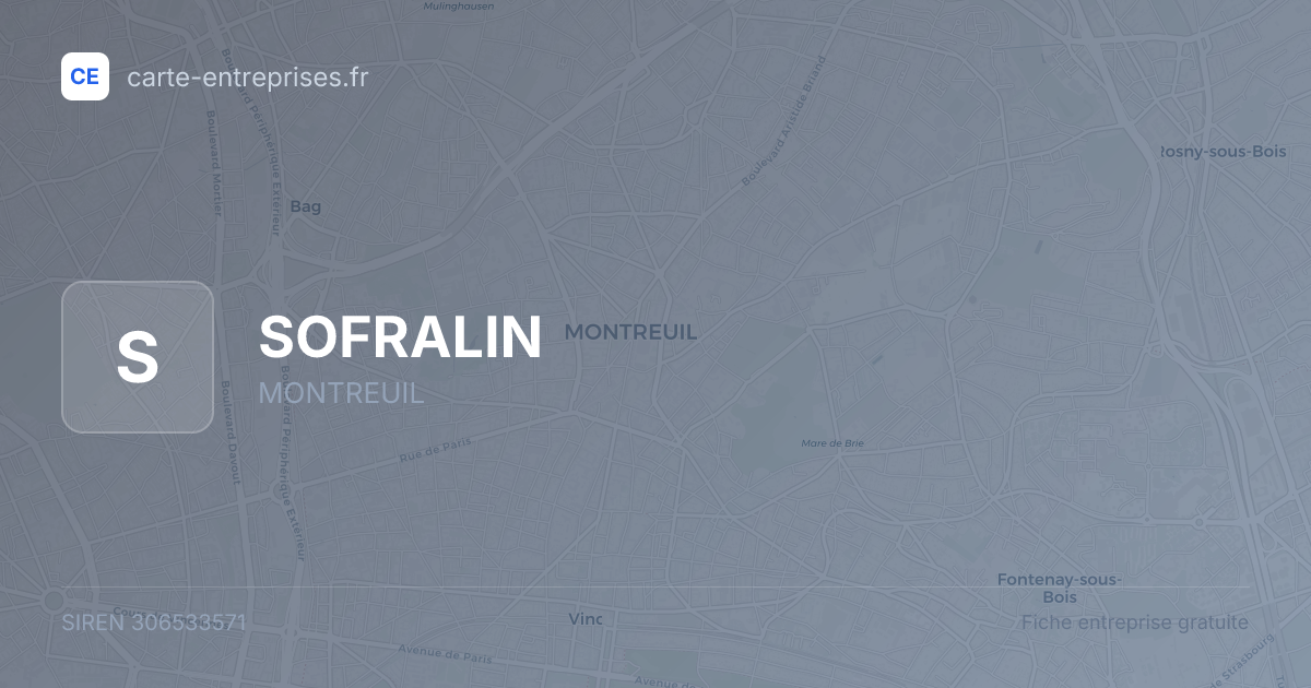 SOFRALIN — 306533571 — fiche entreprise