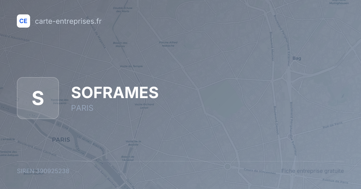 SOFRAMES — 390925238 — fiche entreprise