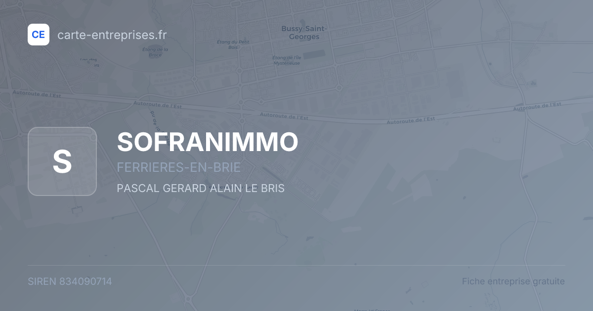 SOFRANIMMO — 834090714 — fiche entreprise
