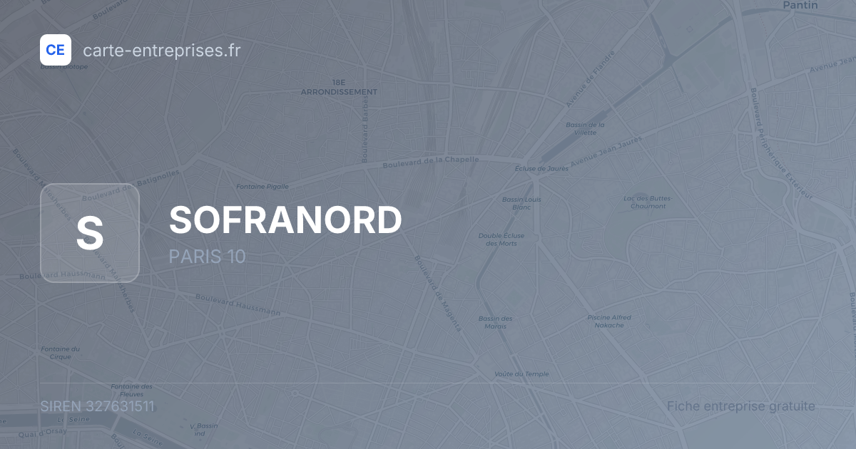 SOFRANORD — 327631511 — fiche entreprise