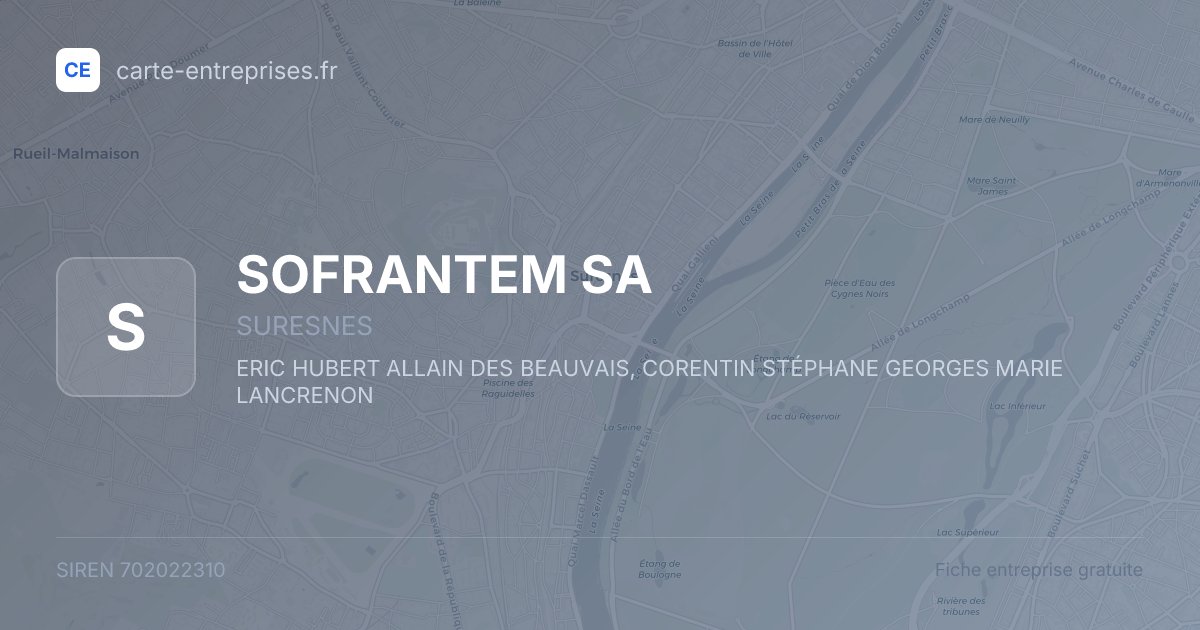 SOFRANTEM SA — 702022310 — fiche entreprise