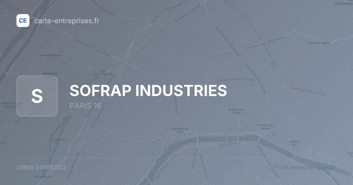 SOFRAP INDUSTRIES — 349083121 — fiche entreprise