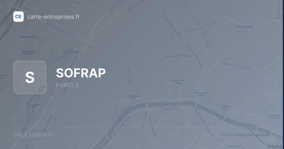 SOFRAP — 337806111 — fiche entreprise