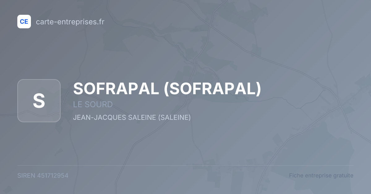 SOFRAPAL — 451712954 — fiche entreprise