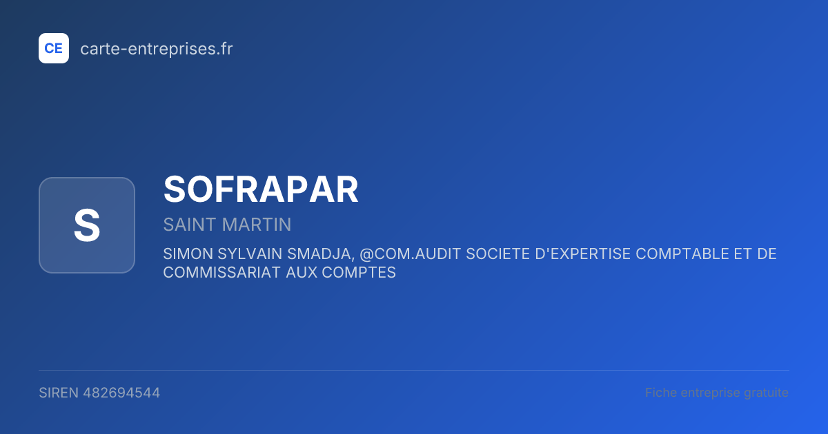 SOFRAPAR — 482694544 — fiche entreprise
