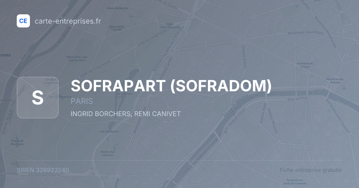 SOFRAPART (SOFRADOM) — 326923240 — fiche entreprise