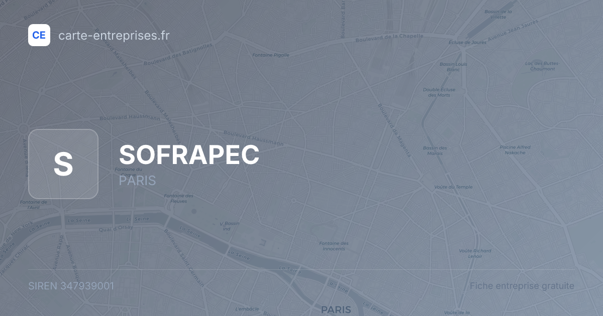 SOFRAPEC — 347939001 — fiche entreprise