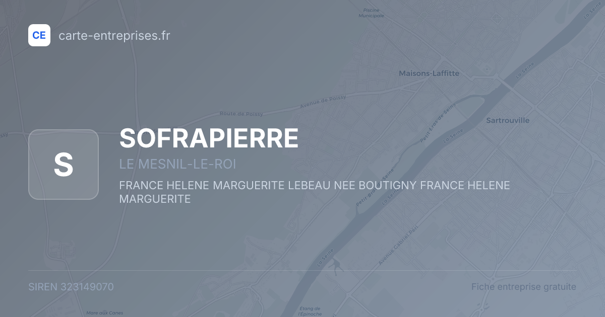 SOFRAPIERRE — 323149070 — fiche entreprise