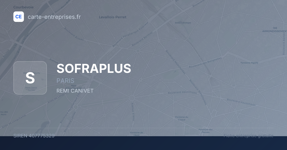 SOFRAPLUS — 407775329 — fiche entreprise
