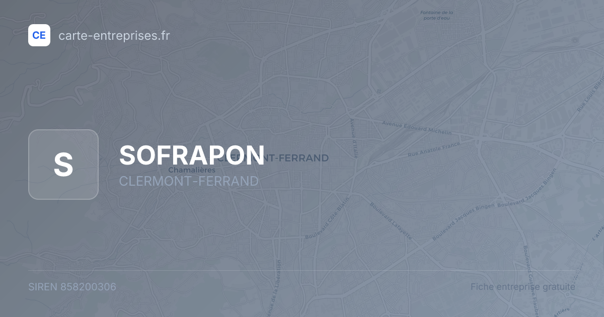 SOFRAPON — 858200306 — fiche entreprise