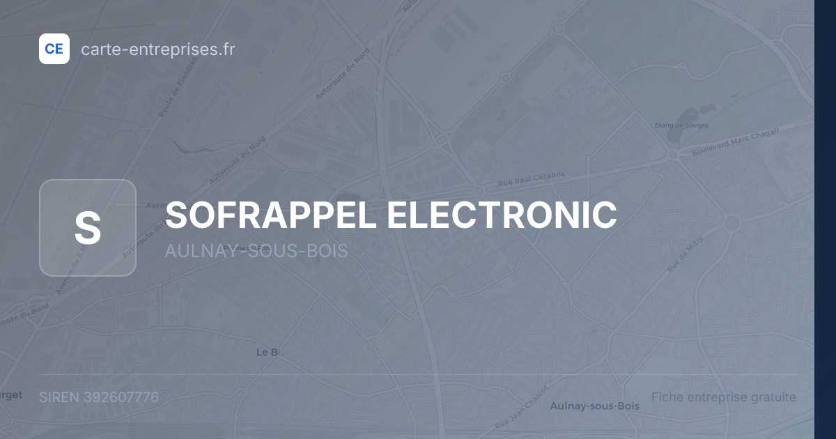 SOFRAPPEL ELECTRONIC — 392607776 — fiche entreprise