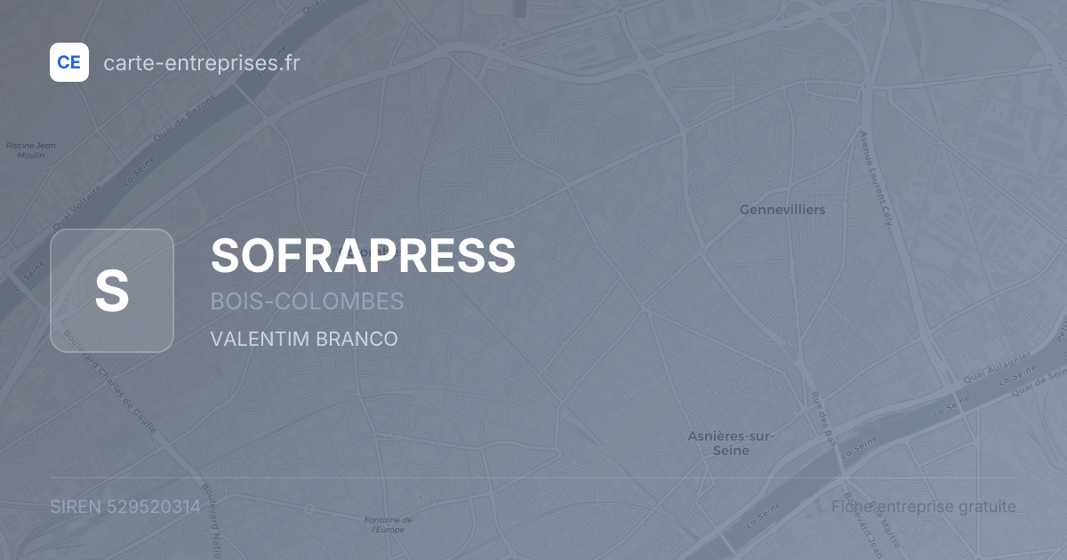 SOFRAPRESS — 529520314 — fiche entreprise