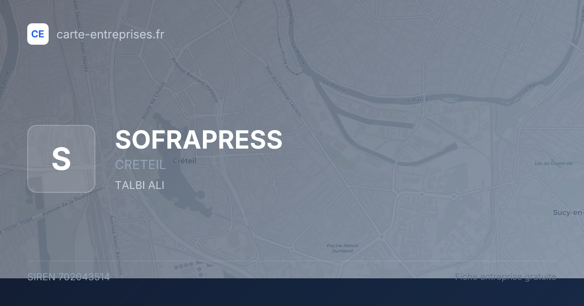 SOFRAPRESS — 702043514 — fiche entreprise