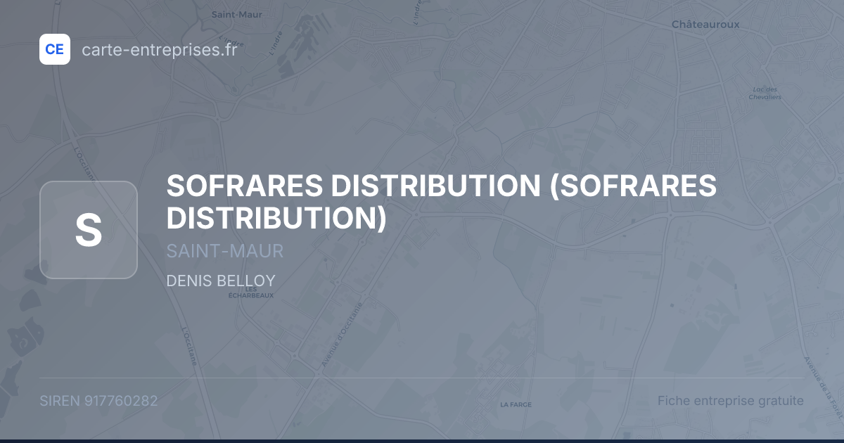 SOFRARES DISTRIBUTION — 917760282 — fiche entreprise